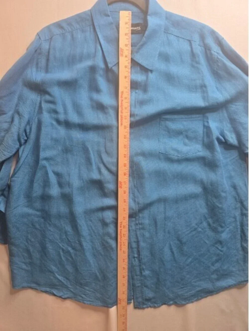 Joe Faranas XXL Blue Linen Button-Up Shirt